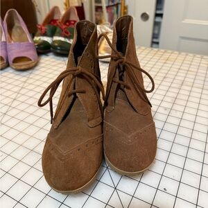 MIA Brown Suede Ankle Booties size 9
